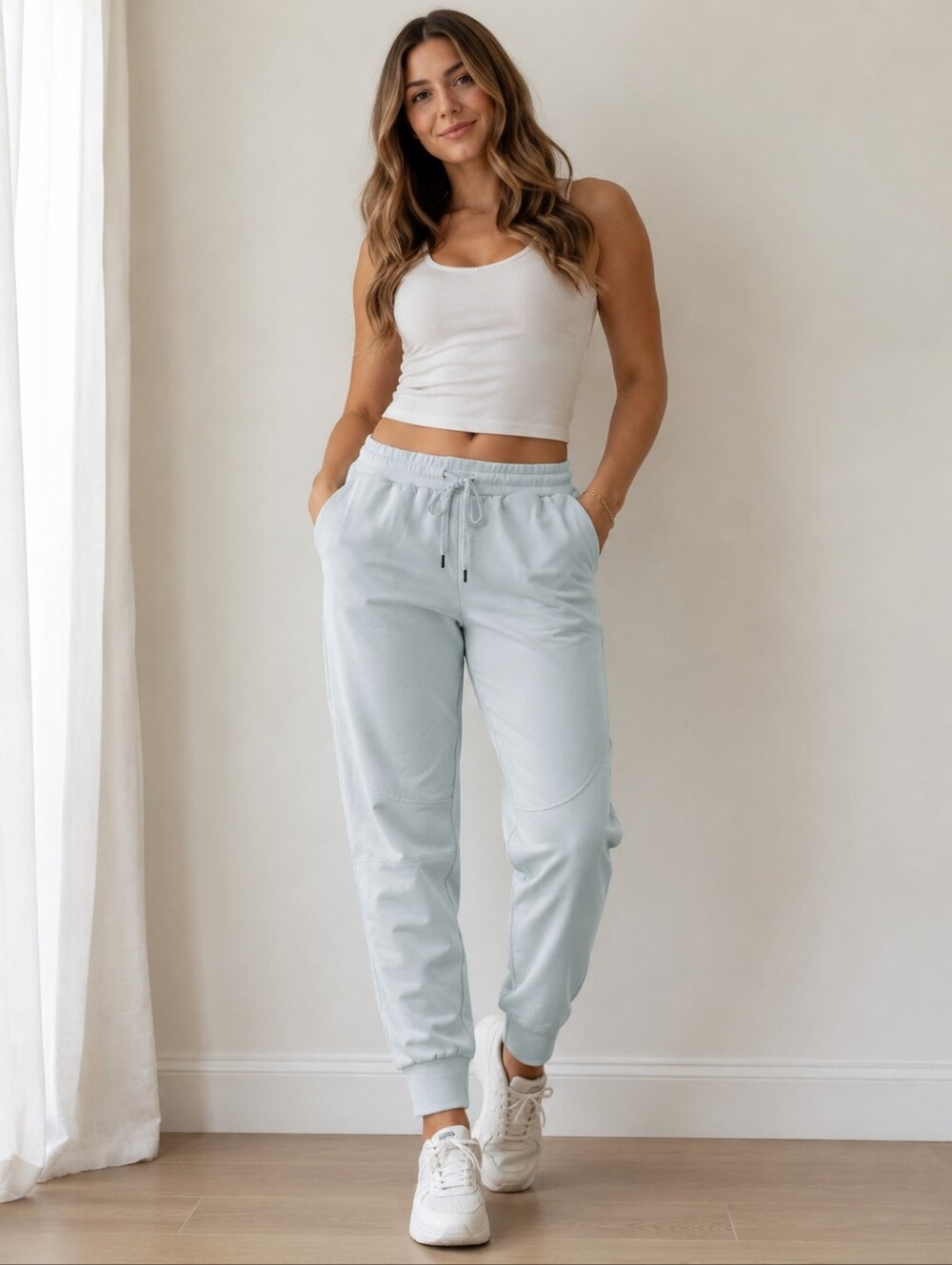 Buff Bunny Light Blue Drawstring Jogger Pants XL Soft Athleisure Sweatpant